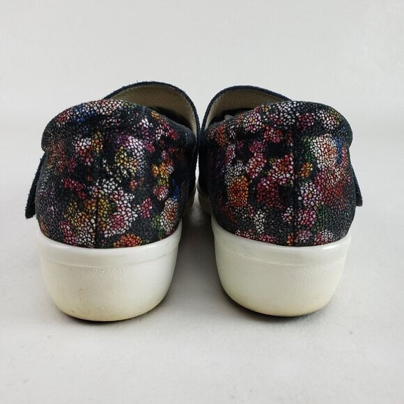 Alegria Qin Garland Shoe Womens 8-8.5 38 Black Floral Hook Loop Comfort Slip On - Picture 8 of 11